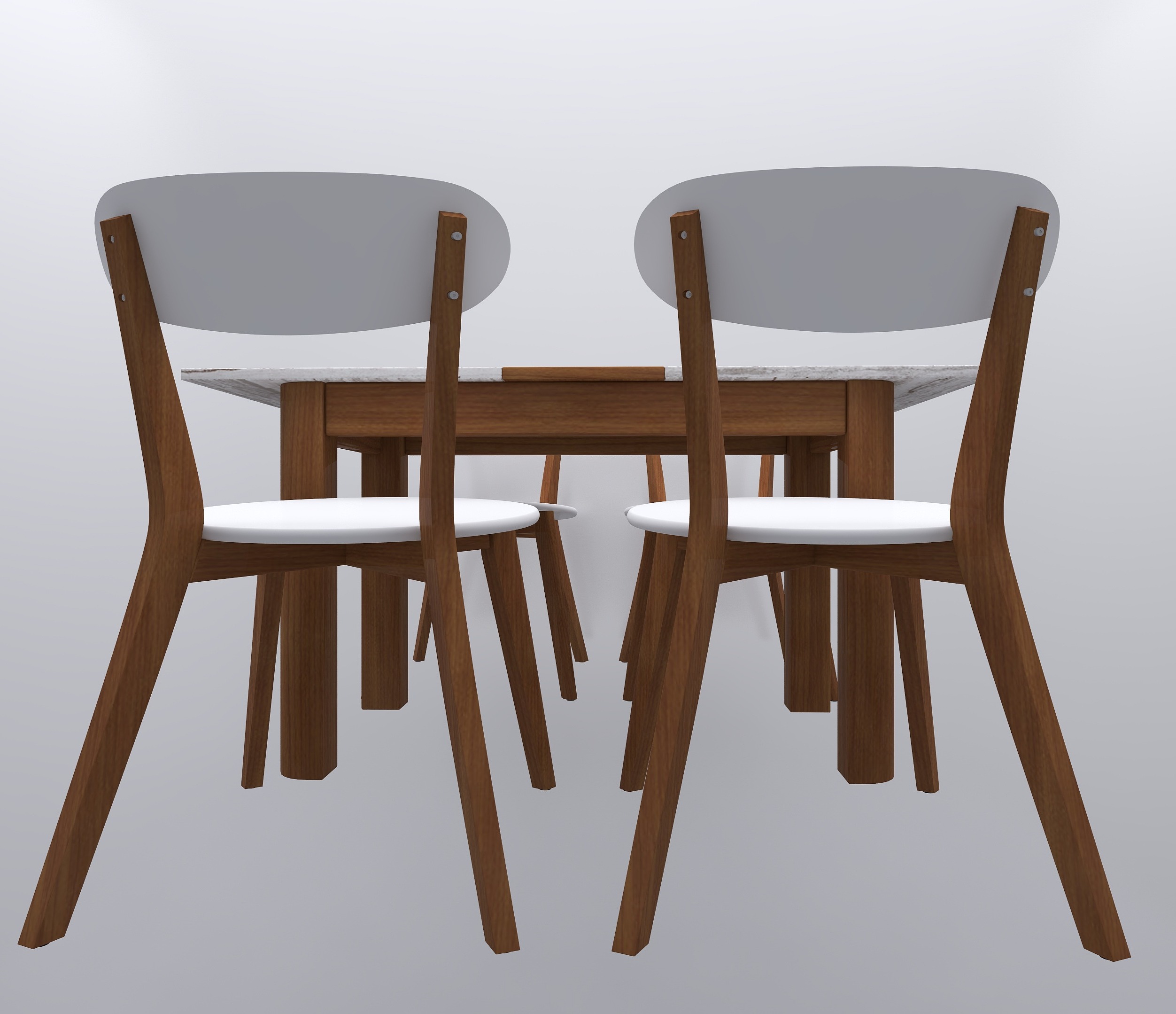 4 Seater Premium White Dining Table - BuildHUB