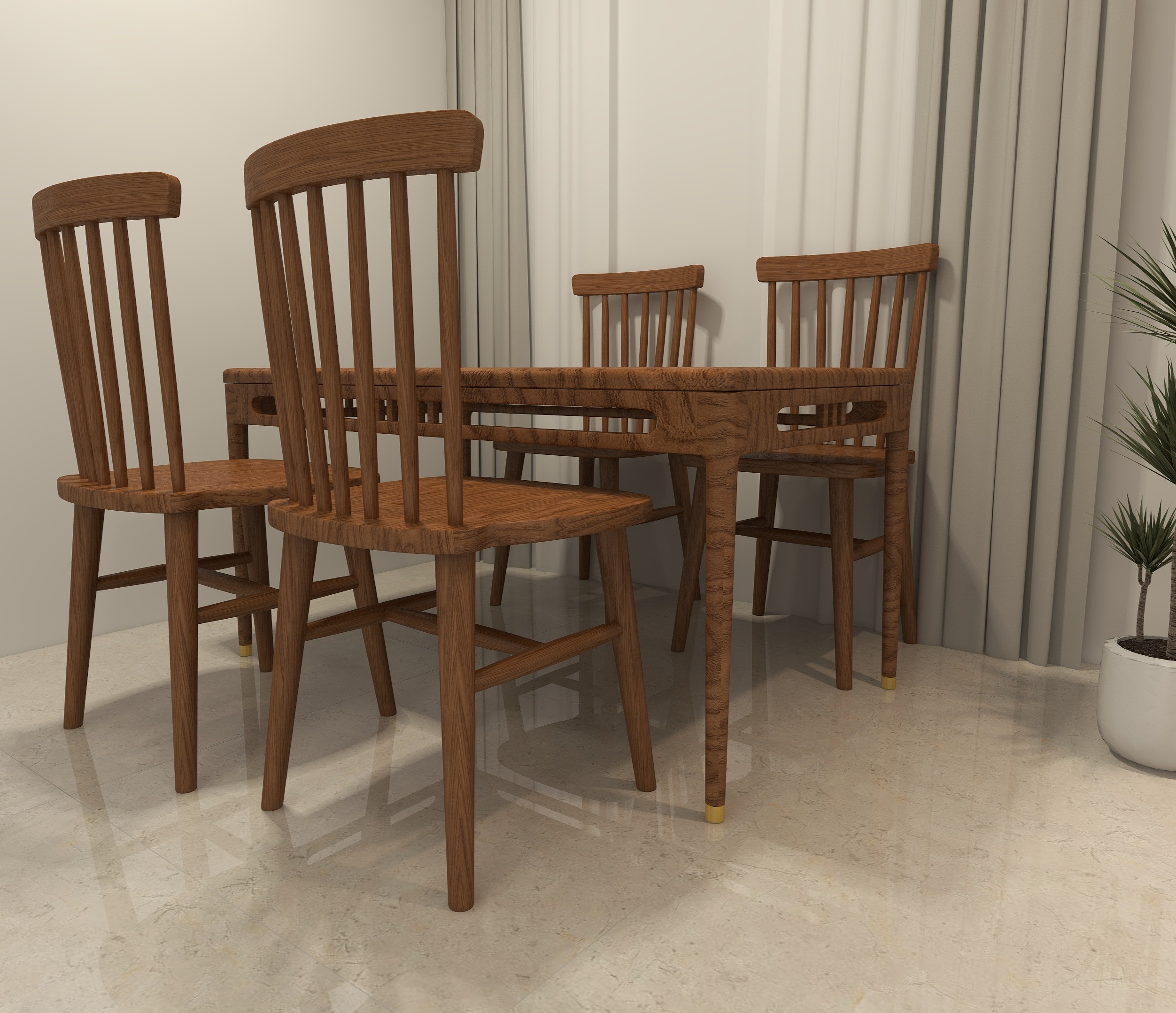 BH Engineered 4 Seater Dining Table - Buildhub