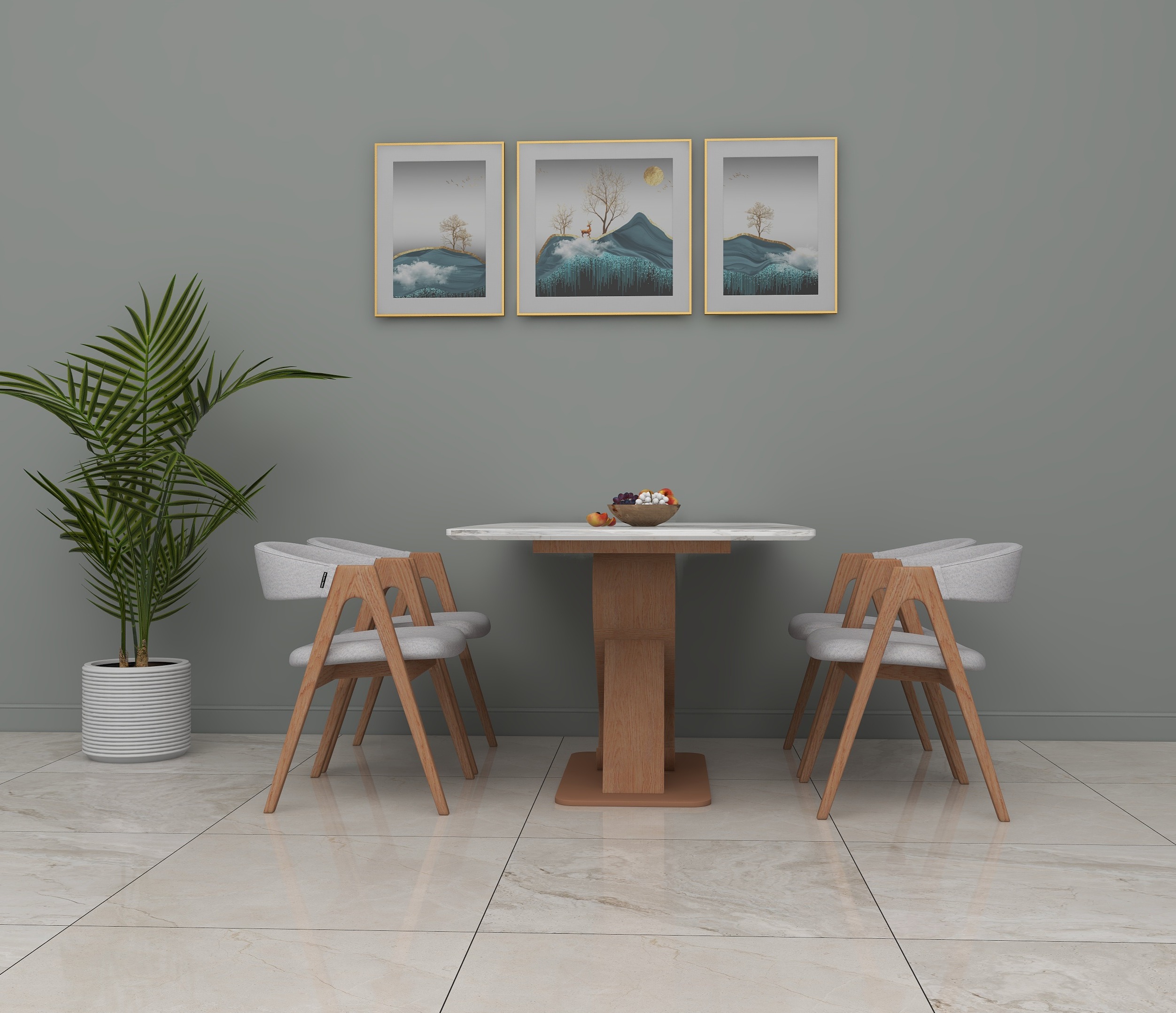 BH Engineered 4 Seater Dining Set - Buildhub