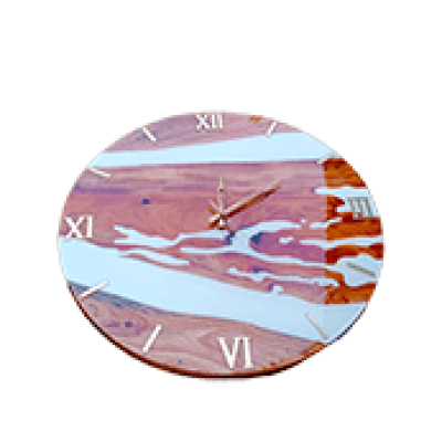Handcrafted White Resin Wall Clock