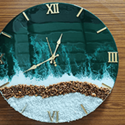 Seafloor Epoxy Wall Clock