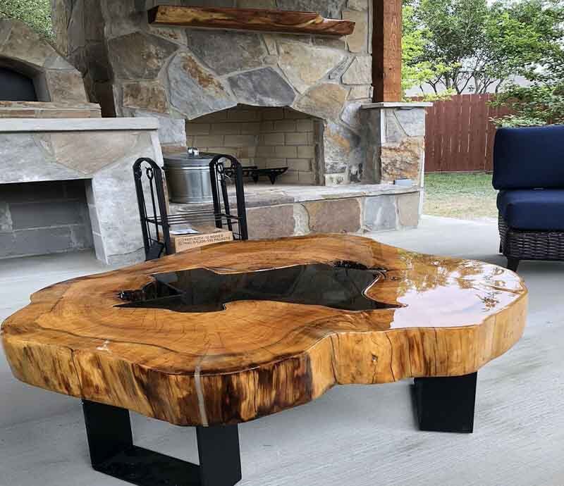 Walnut Finish Epoxy Coffee Table Buildhub