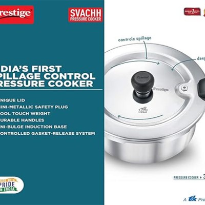 Prestige Popular Svachh Outer Lid Pressure Cooker, 7.5L