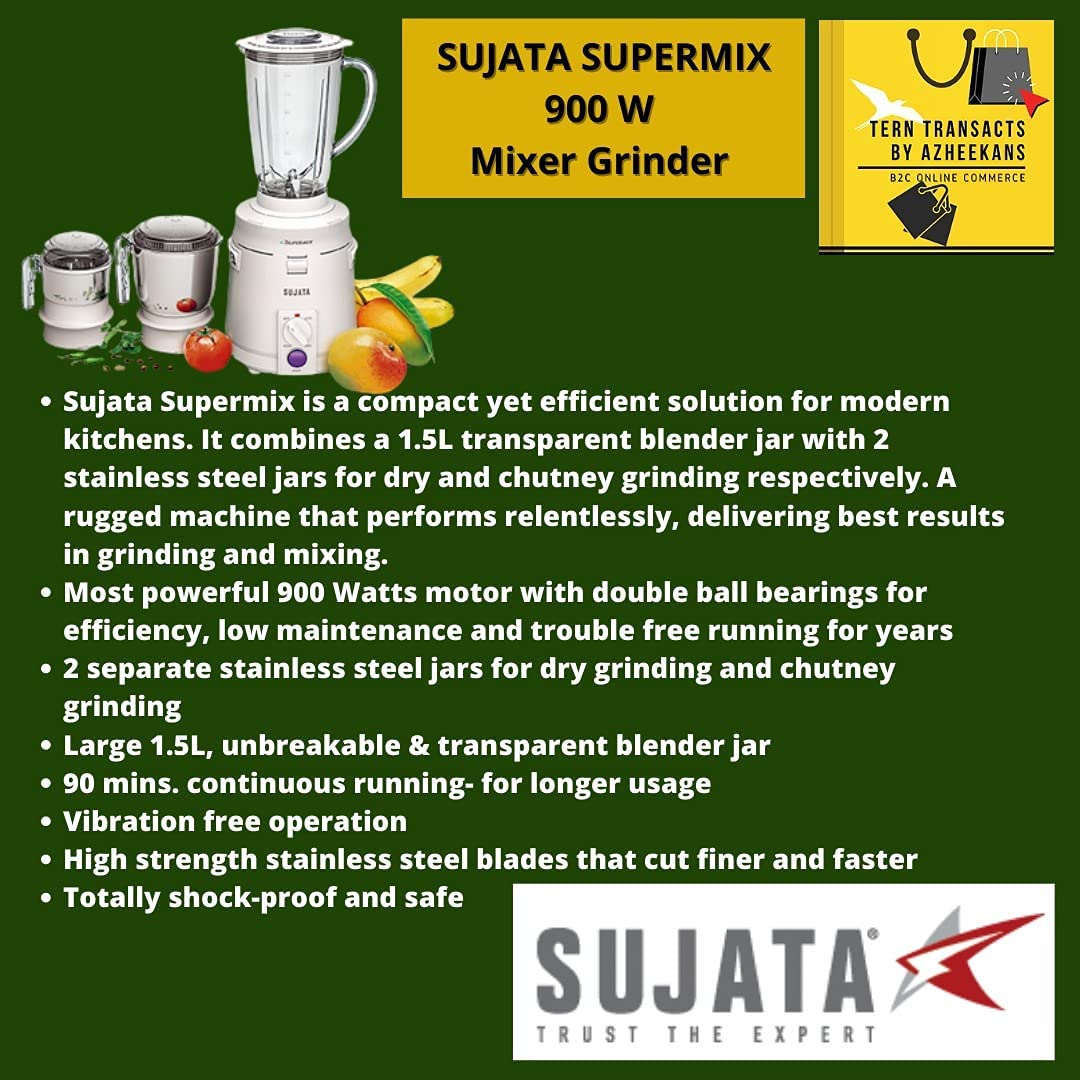 Sujata Supermix 3 Jar Mixer Grinder Buildhub
