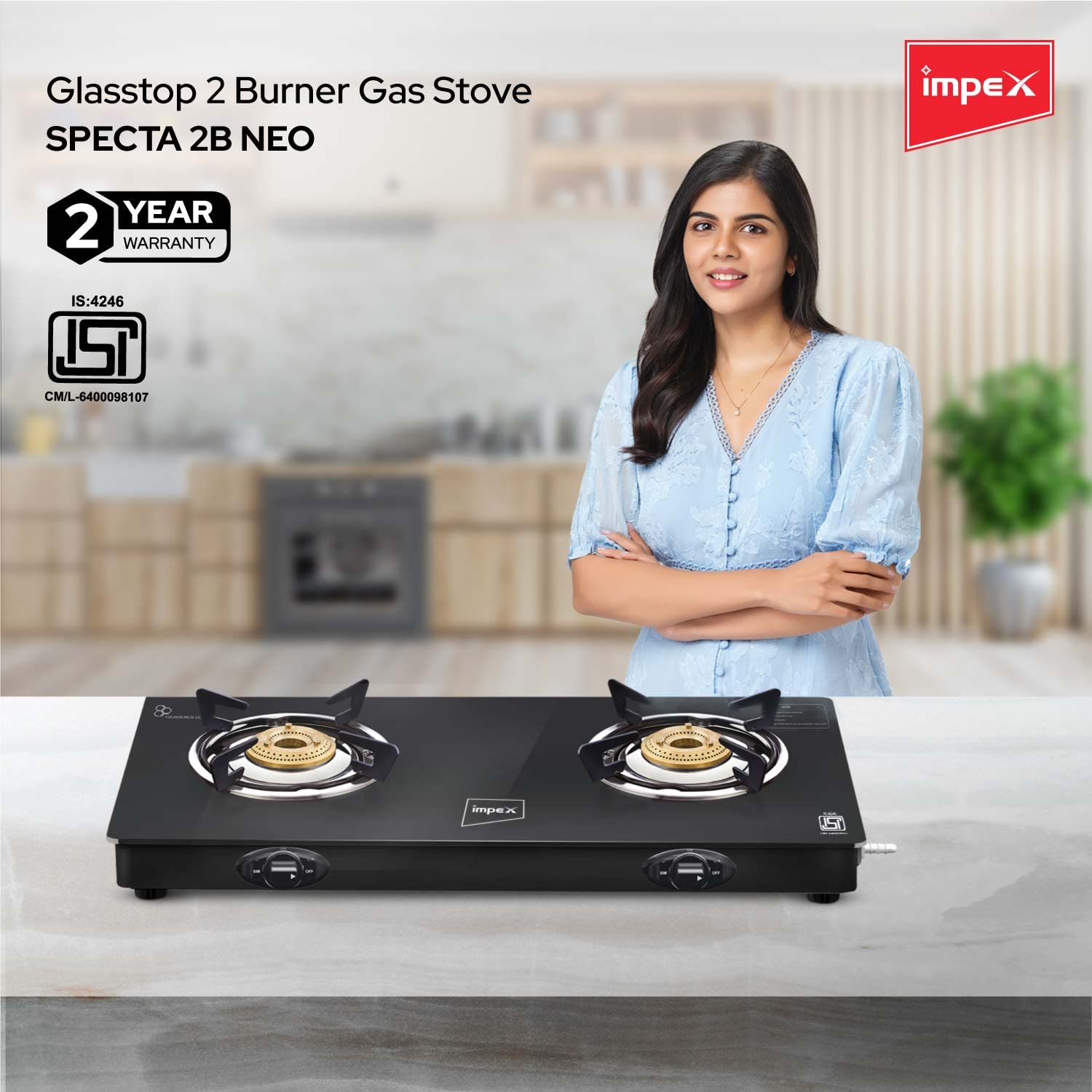 IMPEX Specta 2 Burner Gas Stove GT (Auto Ignite) BuildHUB