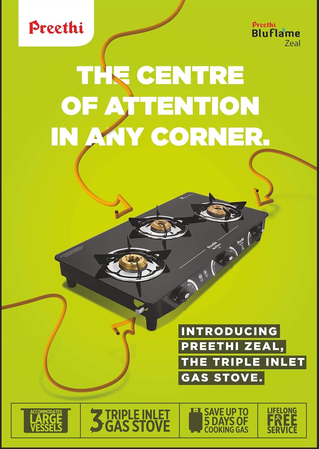 Preethi ZEAL Glass Top 3 Burner Gas Stove BuildHUB