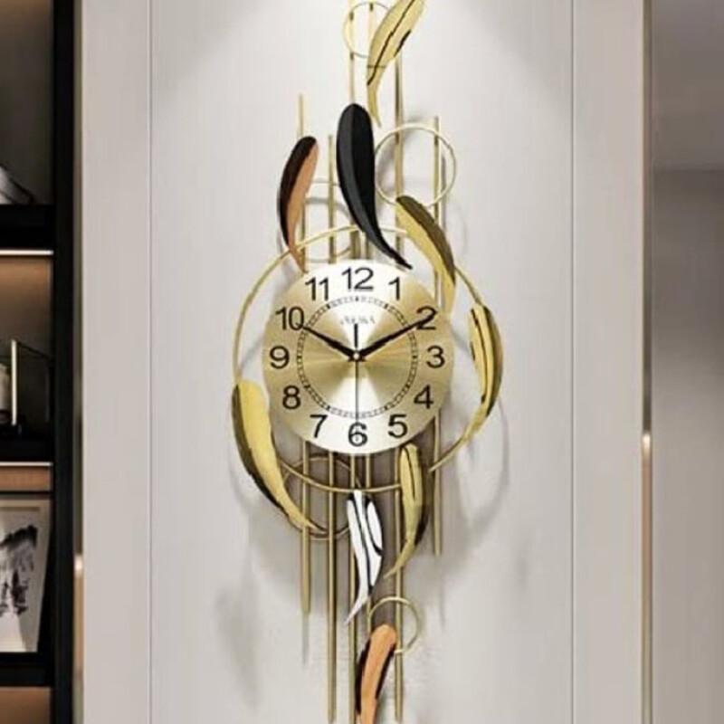 Stylish Black & Gold Metal Wall Clock HT - BuildHUB